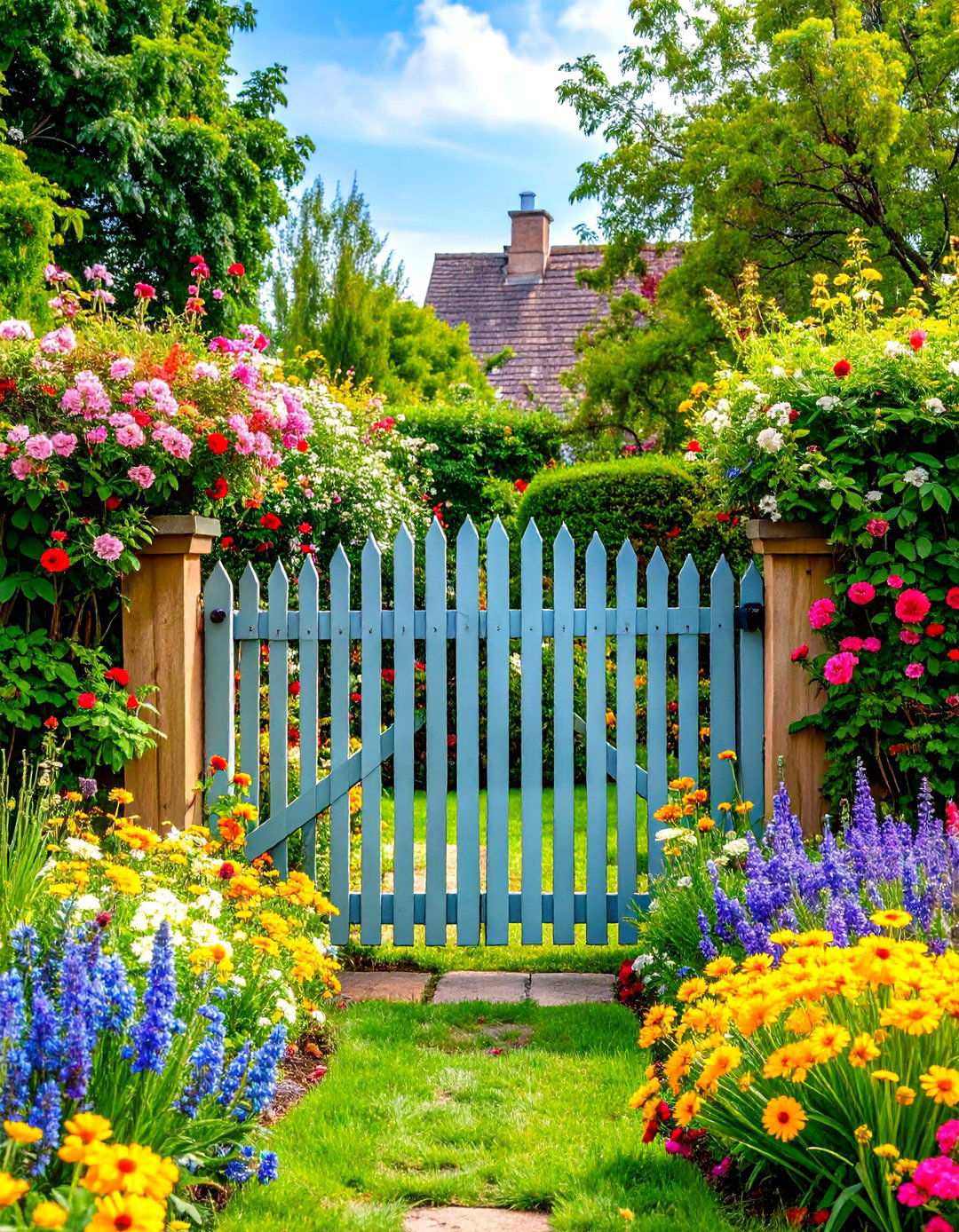 Traditional Colonial Picket Style Metal Gates - 24 Metal Garden Gate Ideas