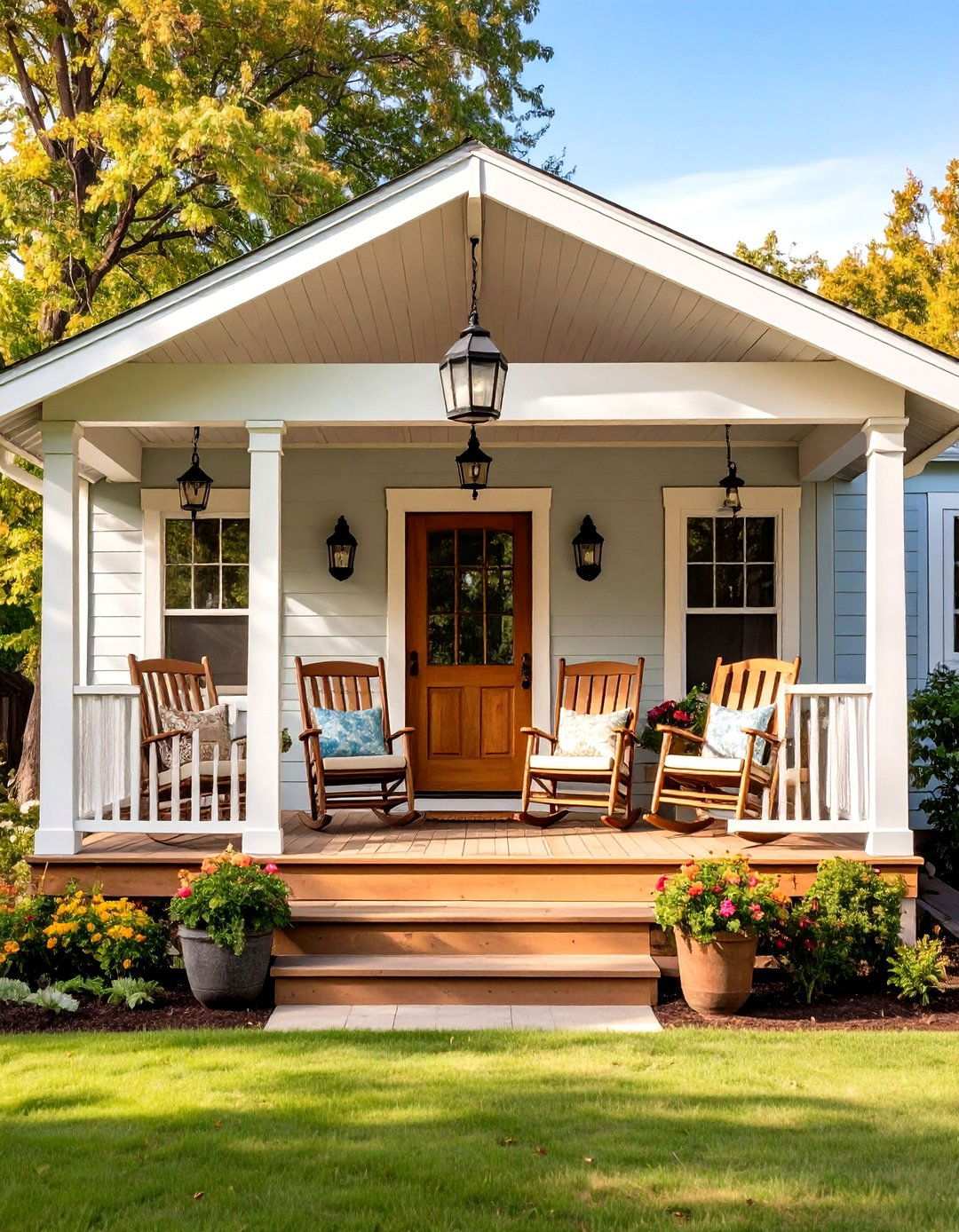 Traditional Covered Front Porch - 24 Mobile Home Deck Ideas