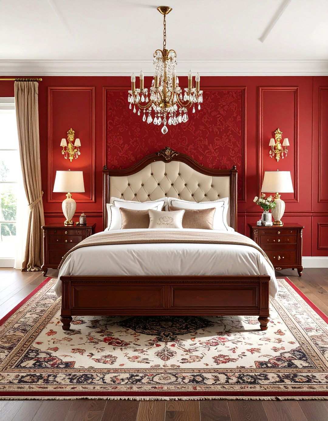 Traditional Elegant Bedroom Theme - 24 Red and Black Bedroom Ideas