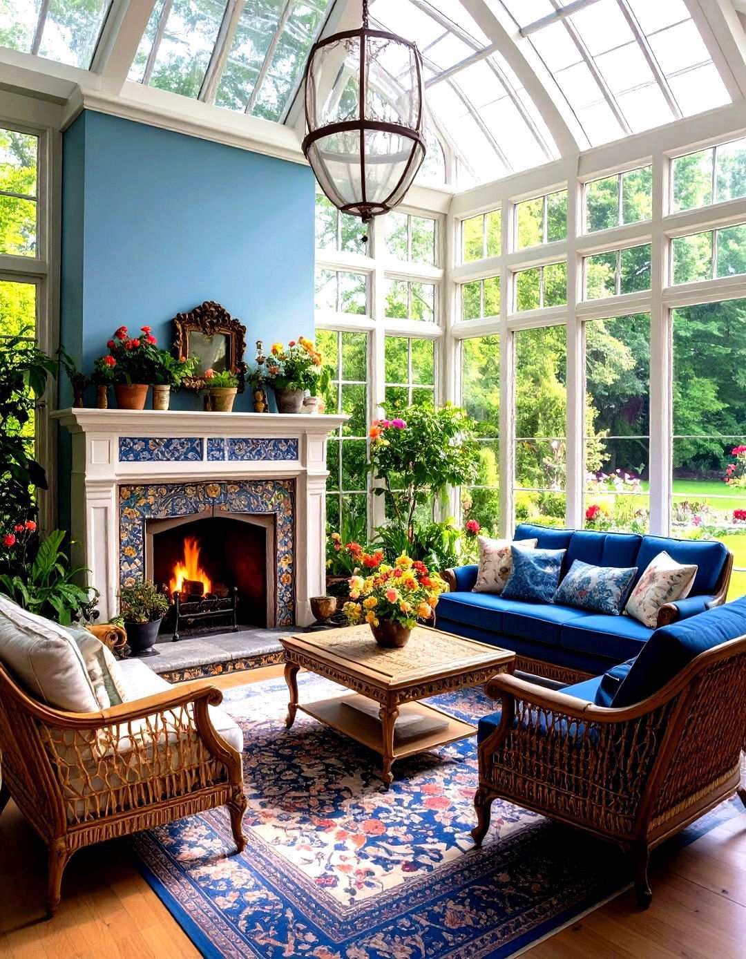Traditional English Conservatory Style - 24 Sunroom With Fireplace Ideas