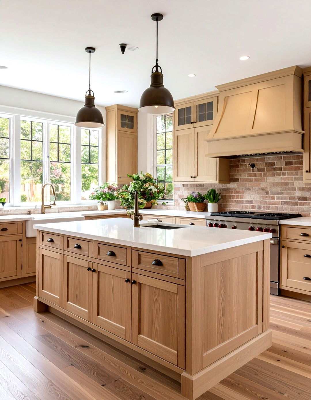 Traditional Farmhouse Beige Cabinets - 24 Kitchens With Beige Kitchen Cabinets