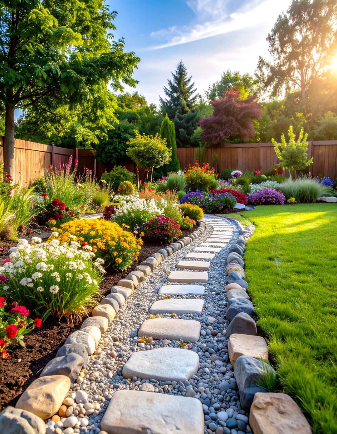 Traditional Garden Bed Borders - 24 River Rock Edging Ideas