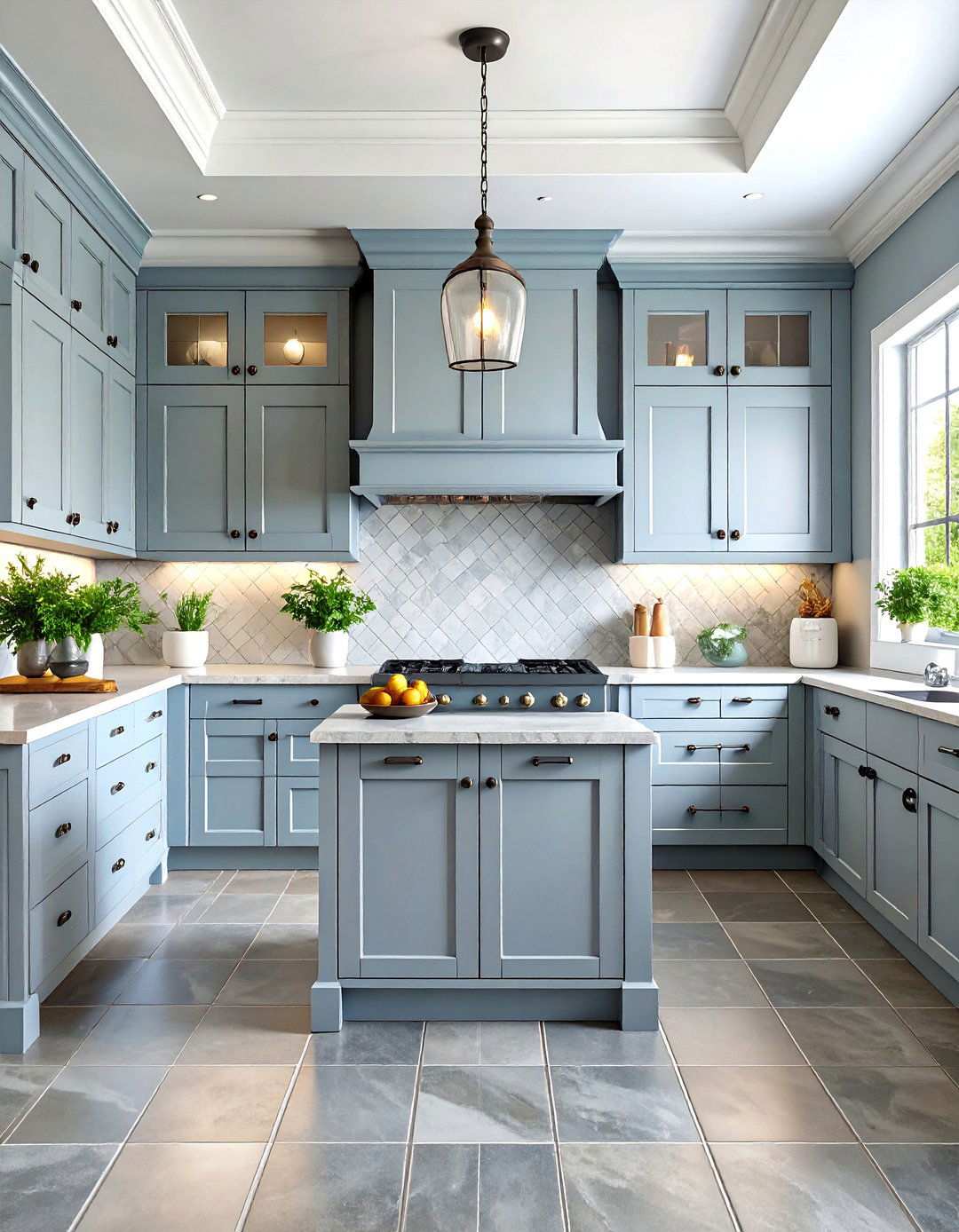Traditional Grey Ceramic Floor Kitchen - 24 Kitchens With Grey Floors