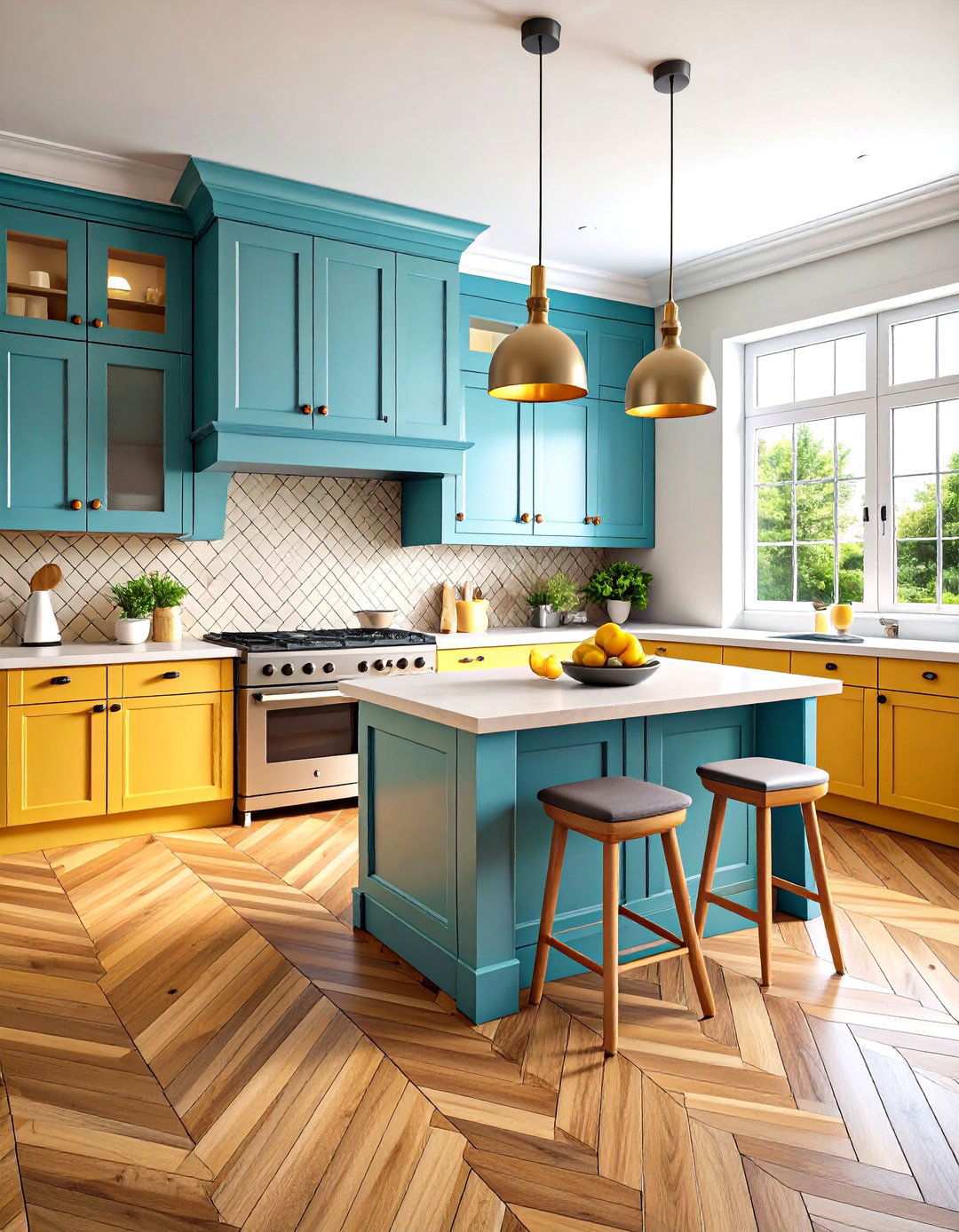 Traditional Herringbone Oak Kitchen Patterns - 24 Kitchens With Wood Floors