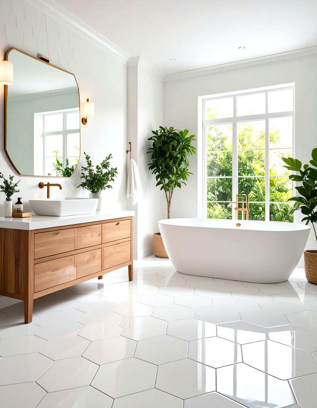 Traditional Hex Tile Floor Bathroom - 24 Traditional Bathroom Ideas