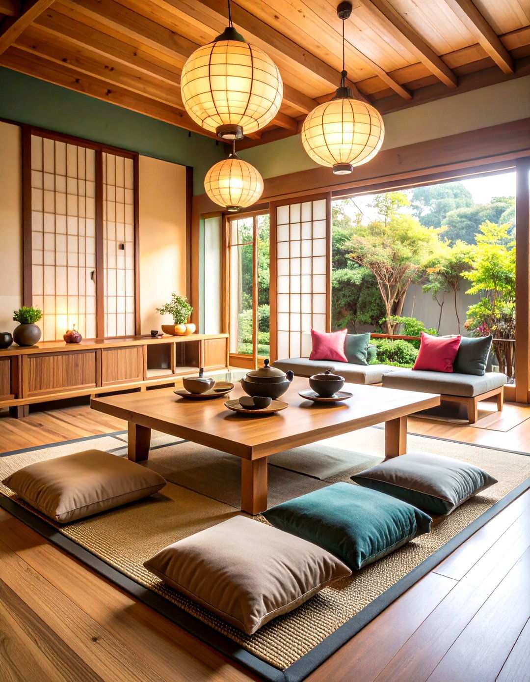 Traditional Korean Tea Room Living Space - 24 Korean Living Room Ideas