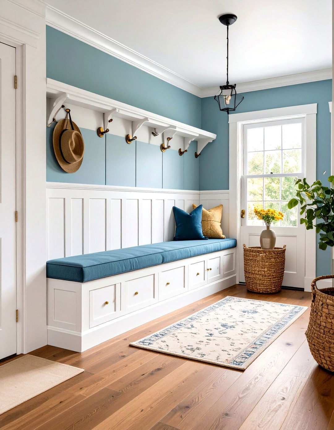 Traditional Mudroom with Wainscoting - 24 Mud Room Ideas