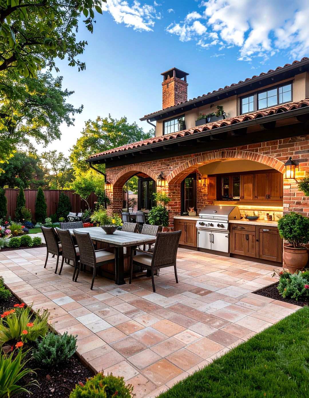 Traditional Outdoor Kitchen with Classic Brick and Stone - 24 Small Outdoor Kitchen Ideas