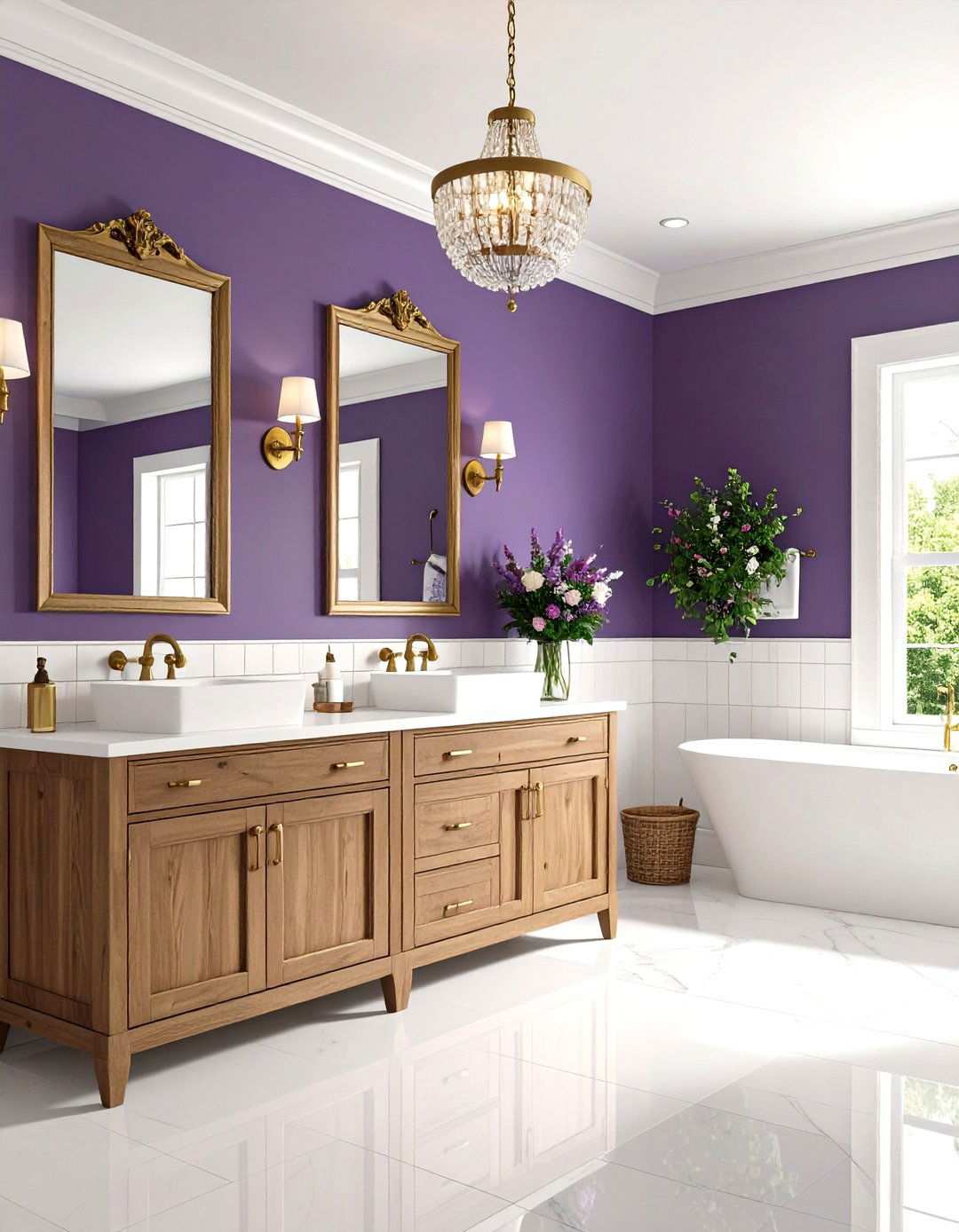 Traditional Plum Heritage - 24 Purple Bathroom Ideas
