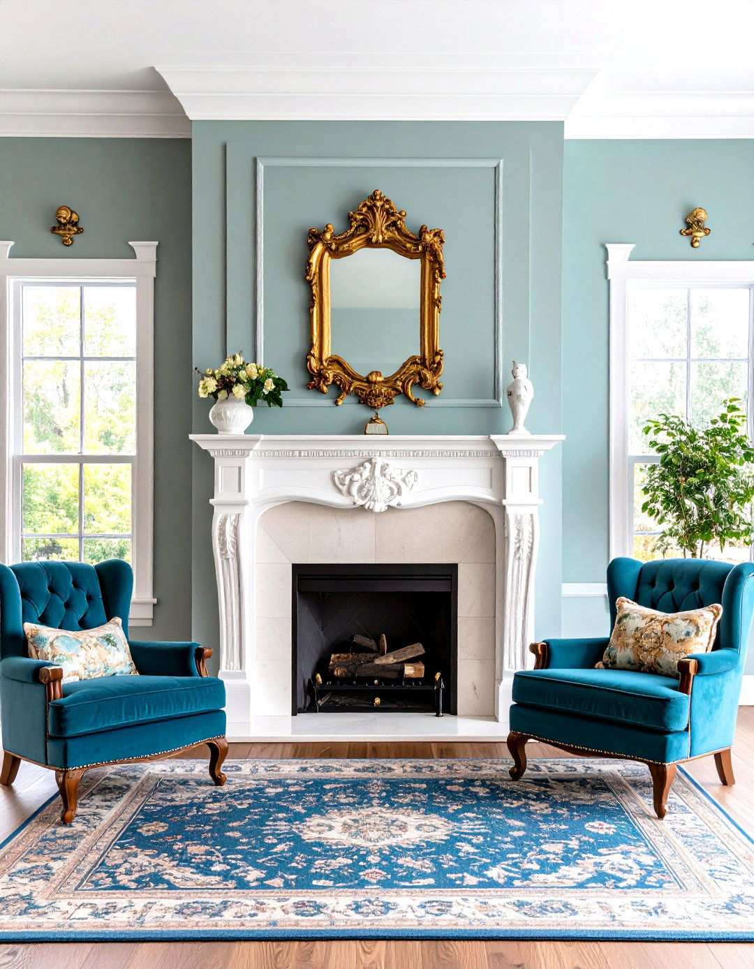 Traditional Poplar Mantel with Crown Molding - 24 Wood Mantel Ideas