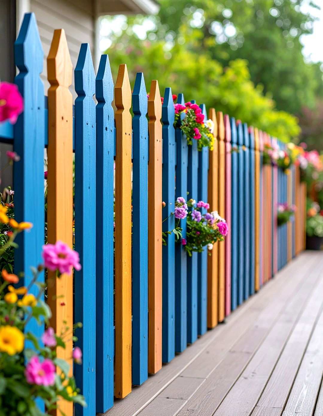 Traditional Pressure Treated Picket Fence Style Railing - 24 Wood Deck Railing Ideas