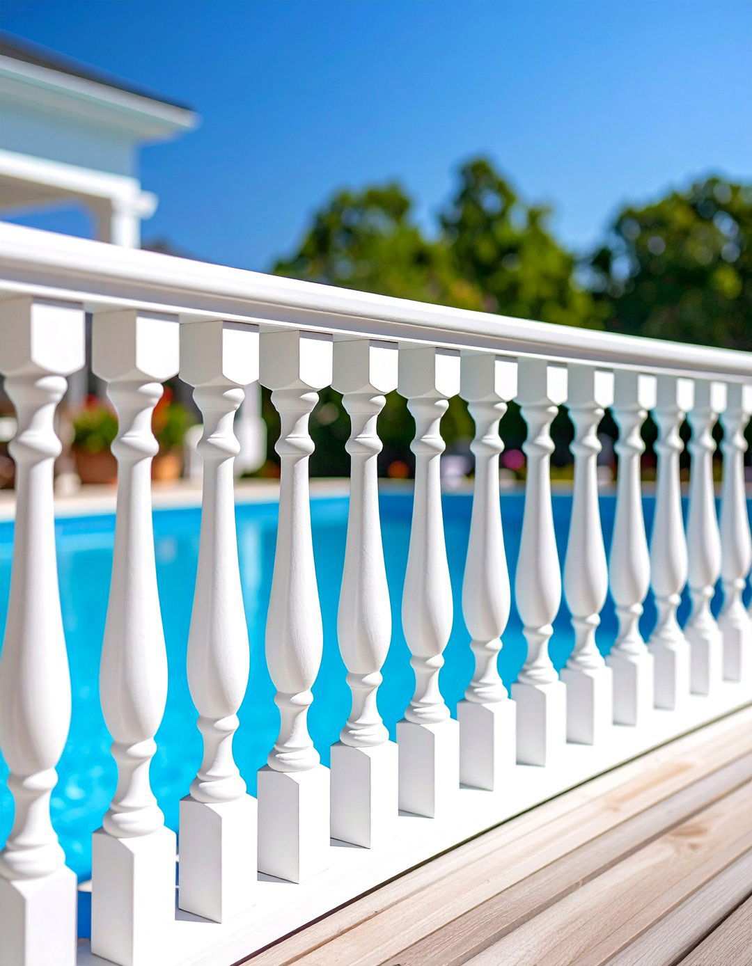 Traditional Spindle Pool Deck Railings - 24 Pool Deck Railing Ideas