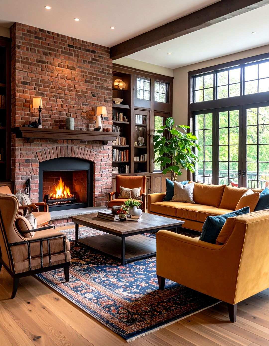 Traditional Symmetrical Arrangement - 24 Living Room Ideas With Sectionals and Fireplace