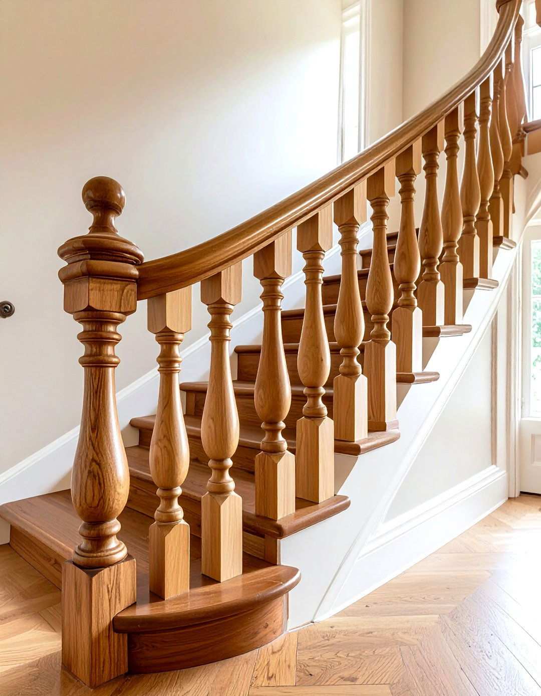 Traditional Turned Balusters - 24 Wood Stair Railing Ideas