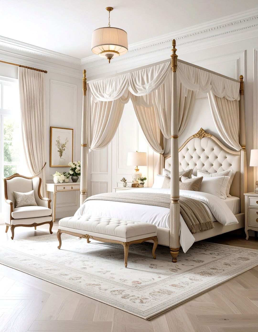 Transitional Classic White Bedroom - 24 White Bedroom Ideas