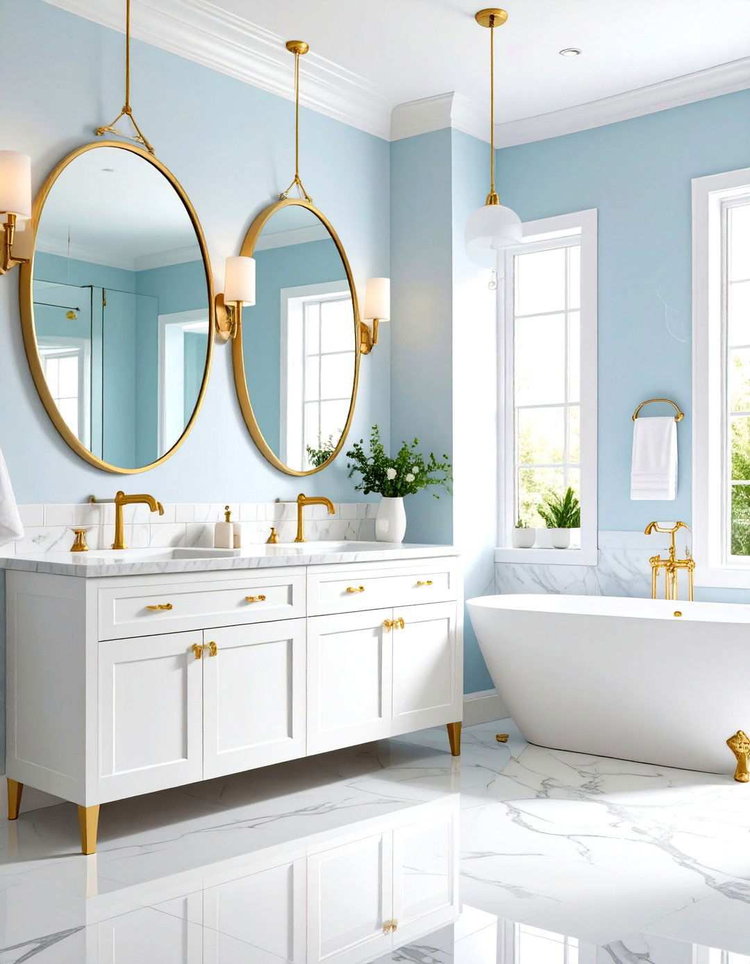 Transitional Elegance - 24 White and Gold Bathroom Ideas