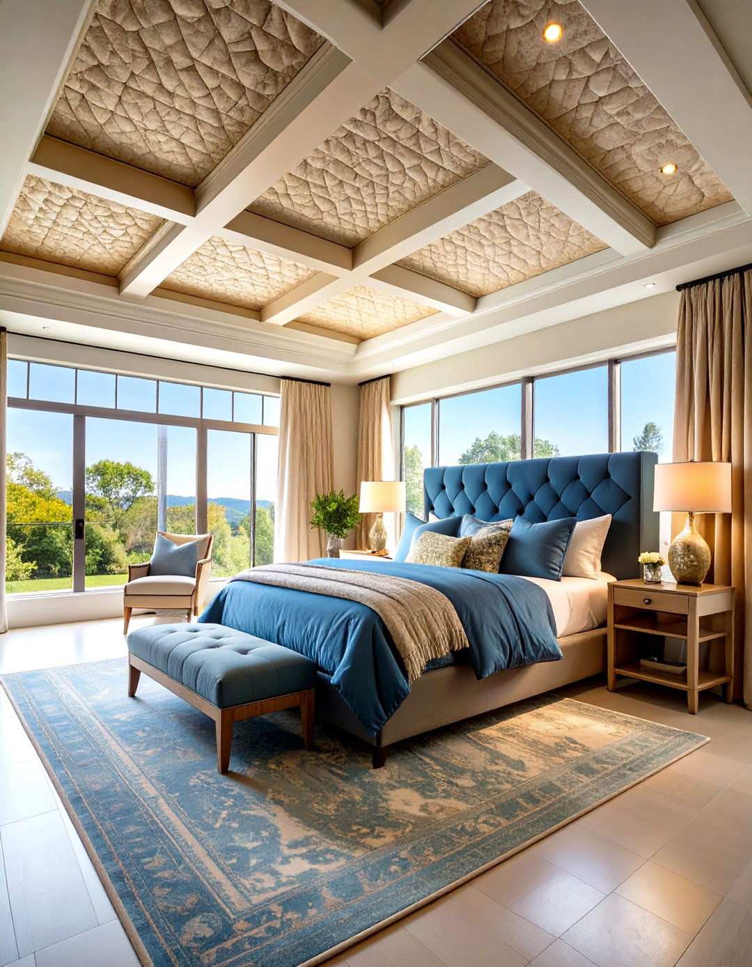 Transitional Fabric Tray Ceiling - 24 tray ceiling ideas