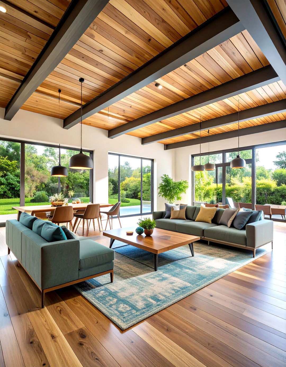 Transitional Mixed Material Beam System - 24 Vaulted Ceiling With Beams