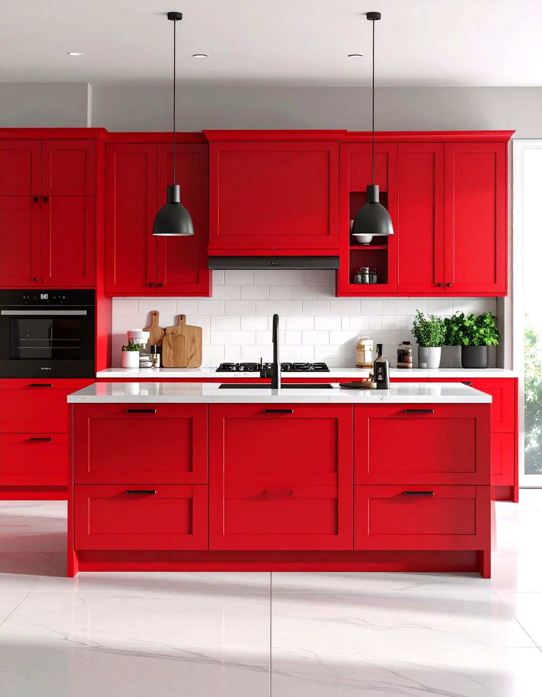 Transitional Red Kitchen Balance - 24 Red Kitchens