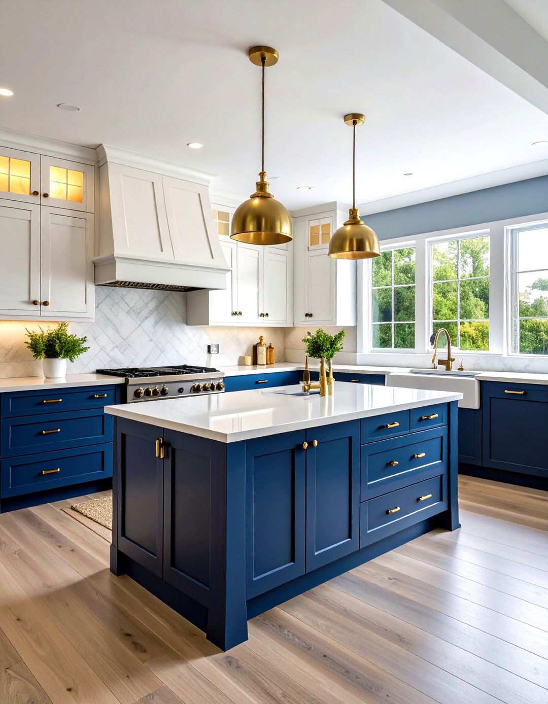 Transitional Two Tone Cabinet Style - 24 White Kitchen with Black Appliances Ideas