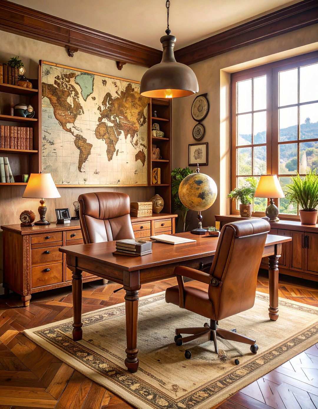 Travel and Adventure Map Office - 24 Man Cave Office Ideas