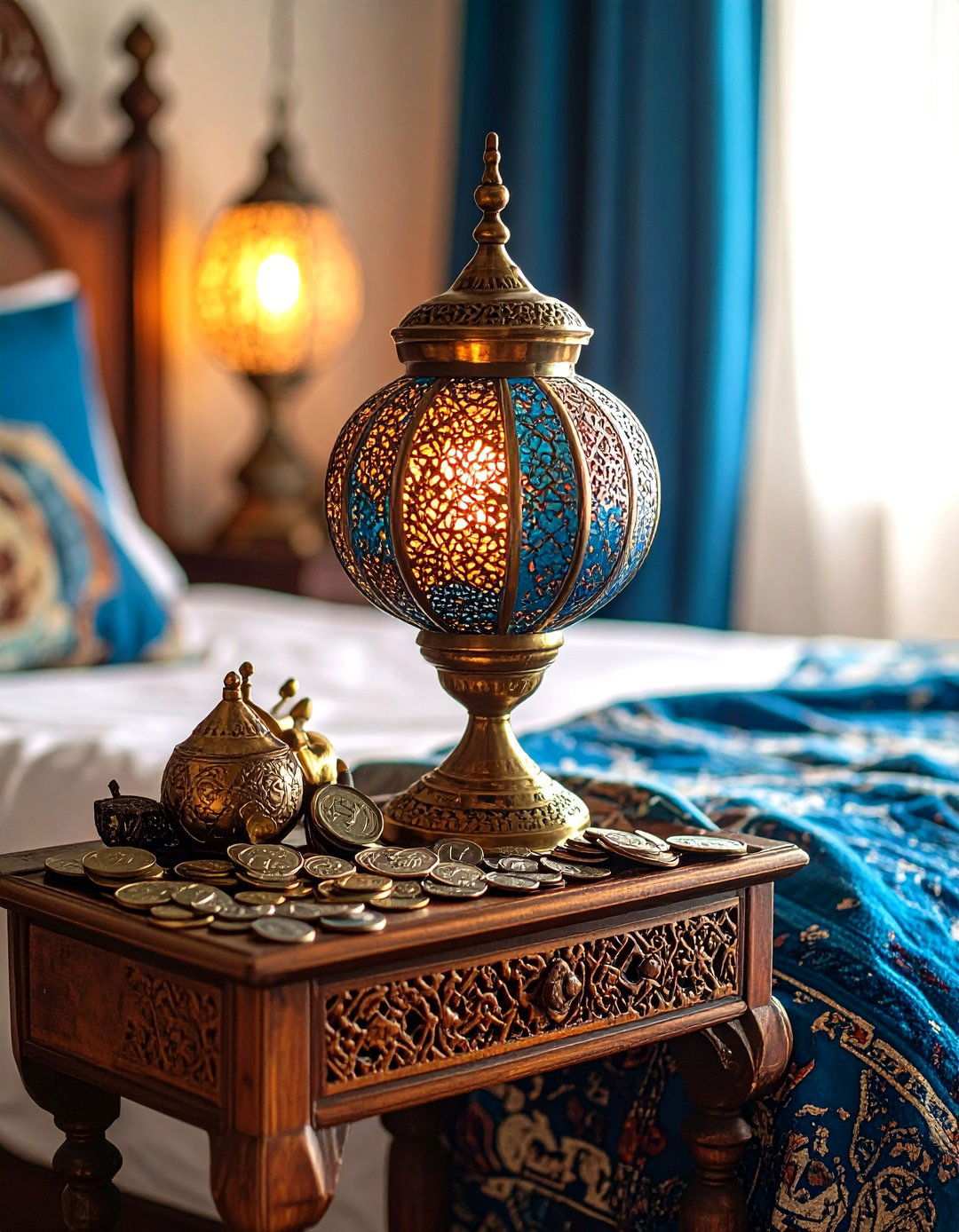 Travel Inspired Global Eclectic - 24 Nightstand Decor Ideas