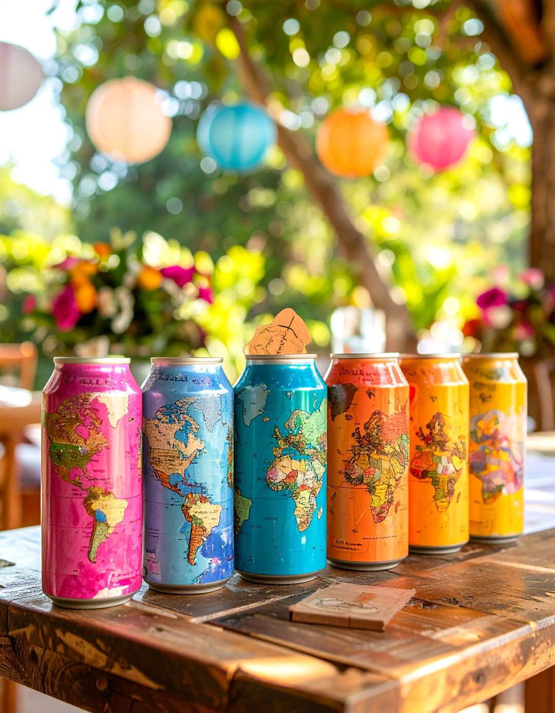 Travel Theme Wedding Koozies - 24 Wedding Koozie Ideas