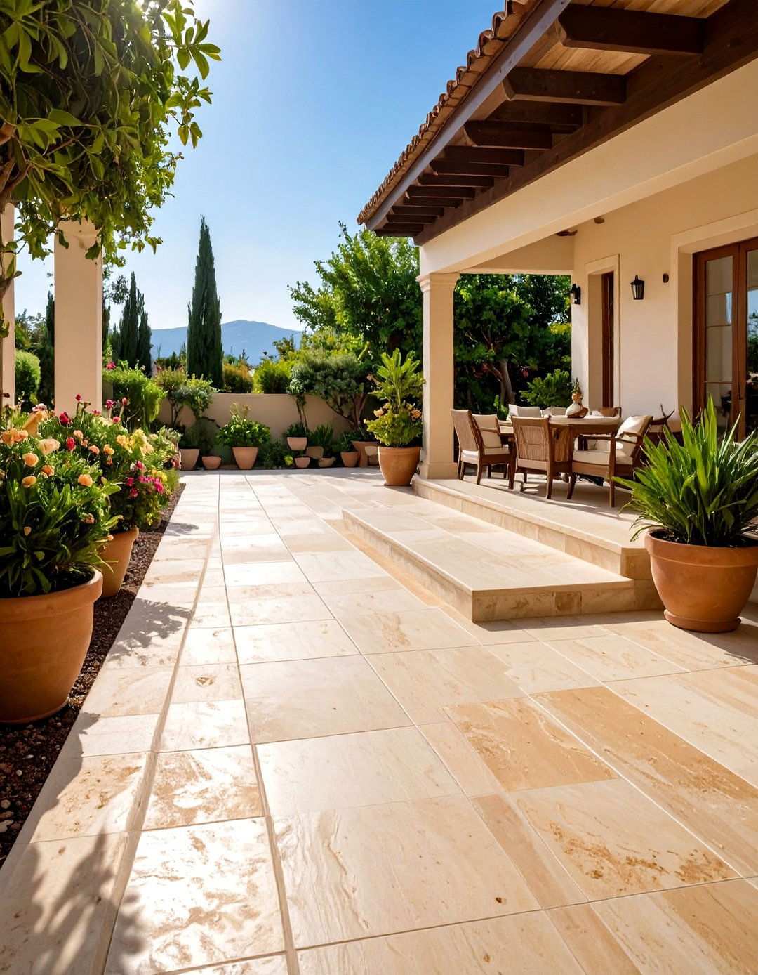 Travertine Stone Flooring - 24 Patio Flooring Ideas