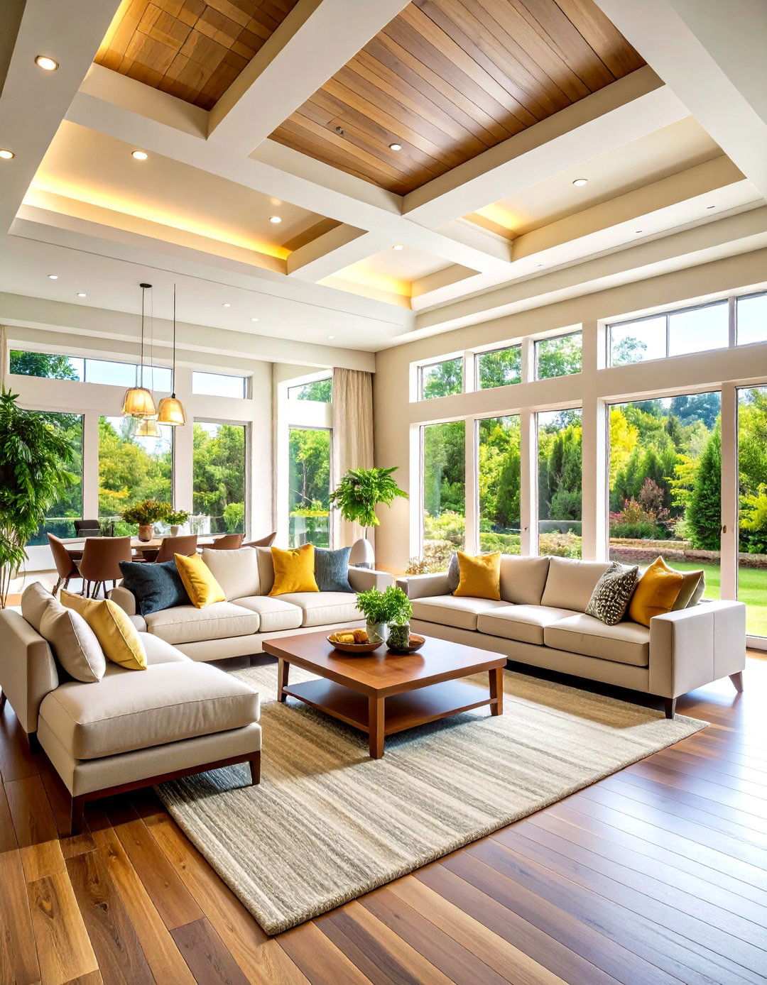 Tray Ceiling Architectural Detail - 24 Open Concept Vaulted Ceiling Living Room Ideas