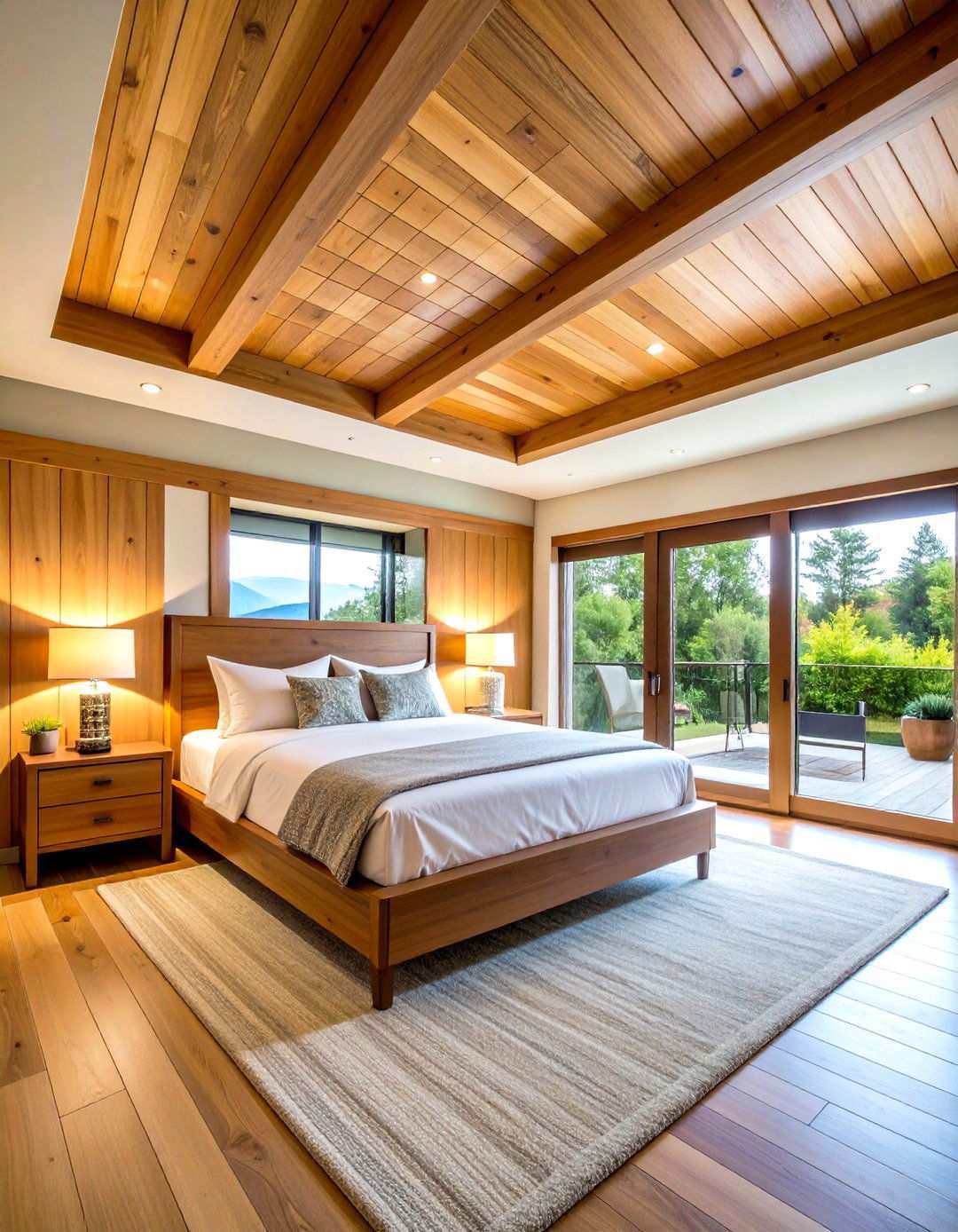 Tray Ceiling with Wood Planks - 24 Wood Plank Ceiling Ideas