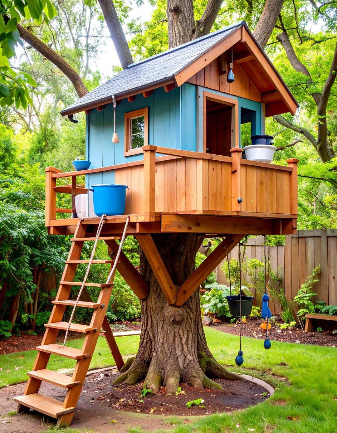Tree House Elevated Platform - 24 Mud Kitchen Ideas for Kids