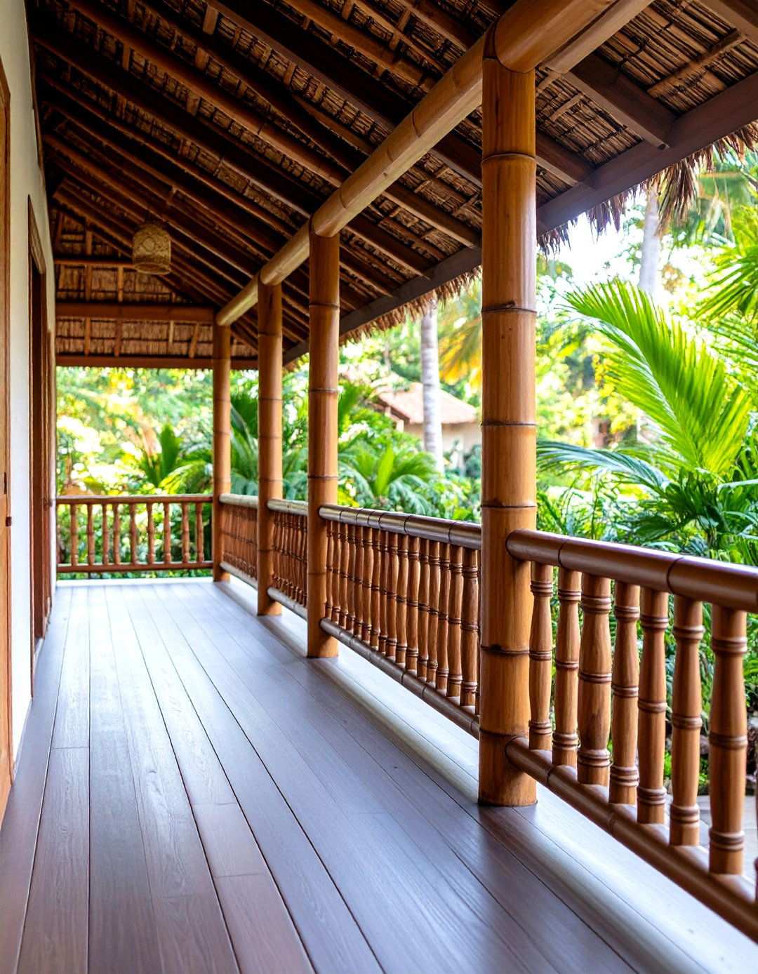 Tropical Bamboo Porch Railing - 24 Porch Railing Ideas