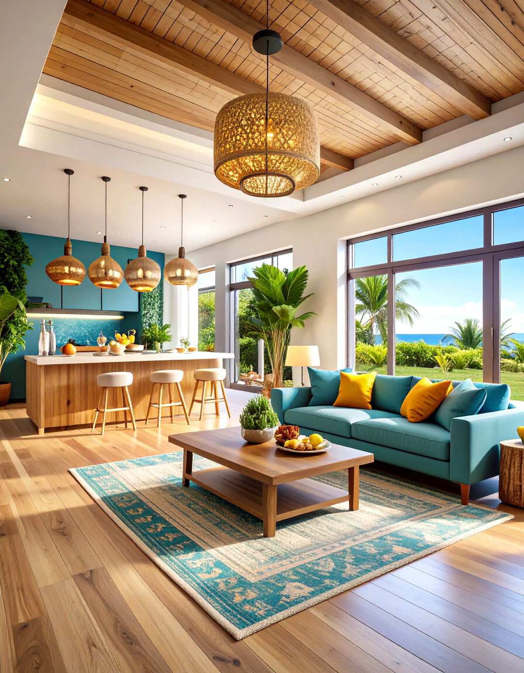 Tropical Entertaining Showcase Design - 24 Tropical Living Room Ideas