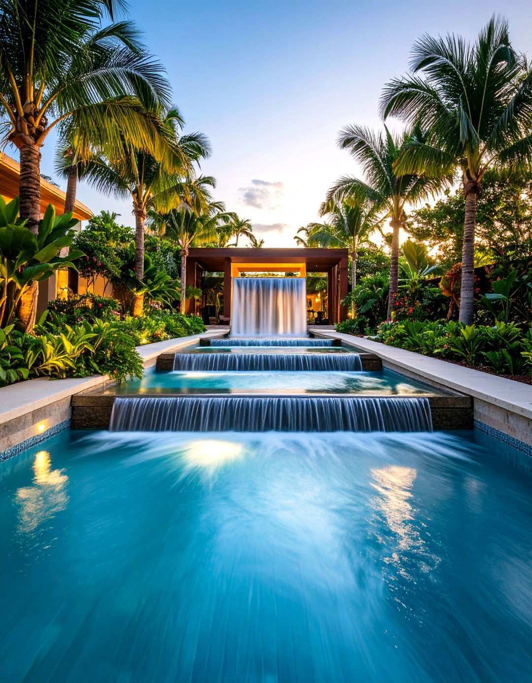 Tropical Lagoon Spillways - 24 Small Pool Waterfall Ideas