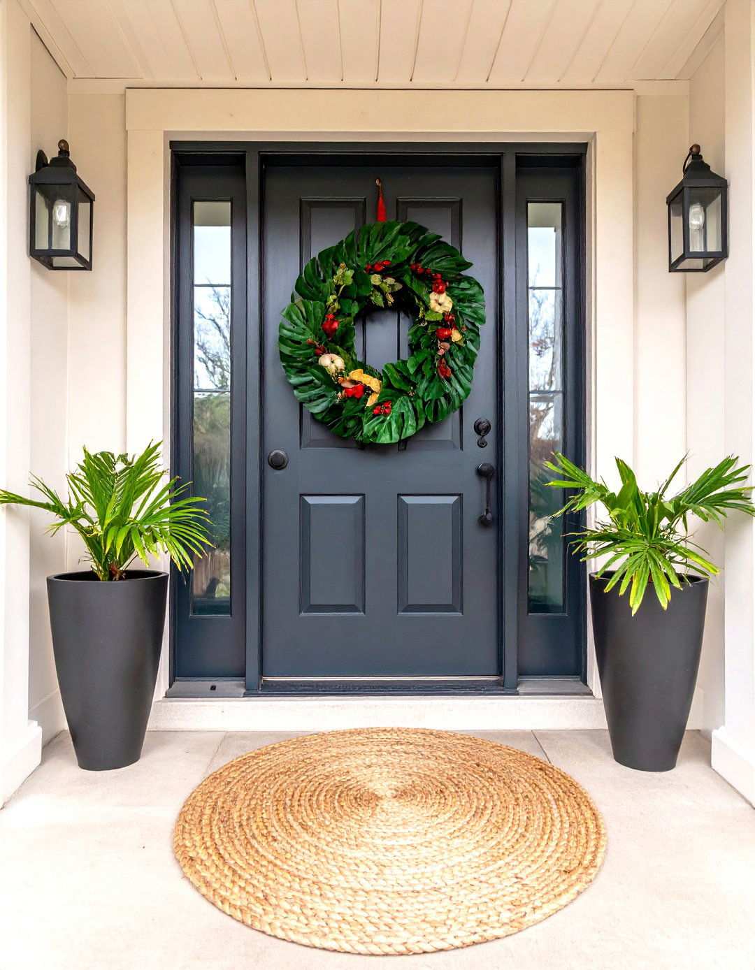 Tropical Monstera Leaf - 24 Summer Front Door Decor Ideas