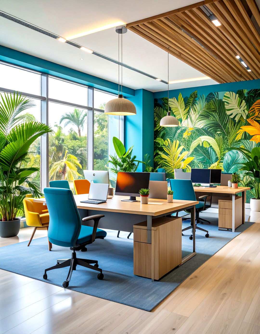 Tropical Office Wallpaper Designs - 24 Office Wallpaper Ideas
