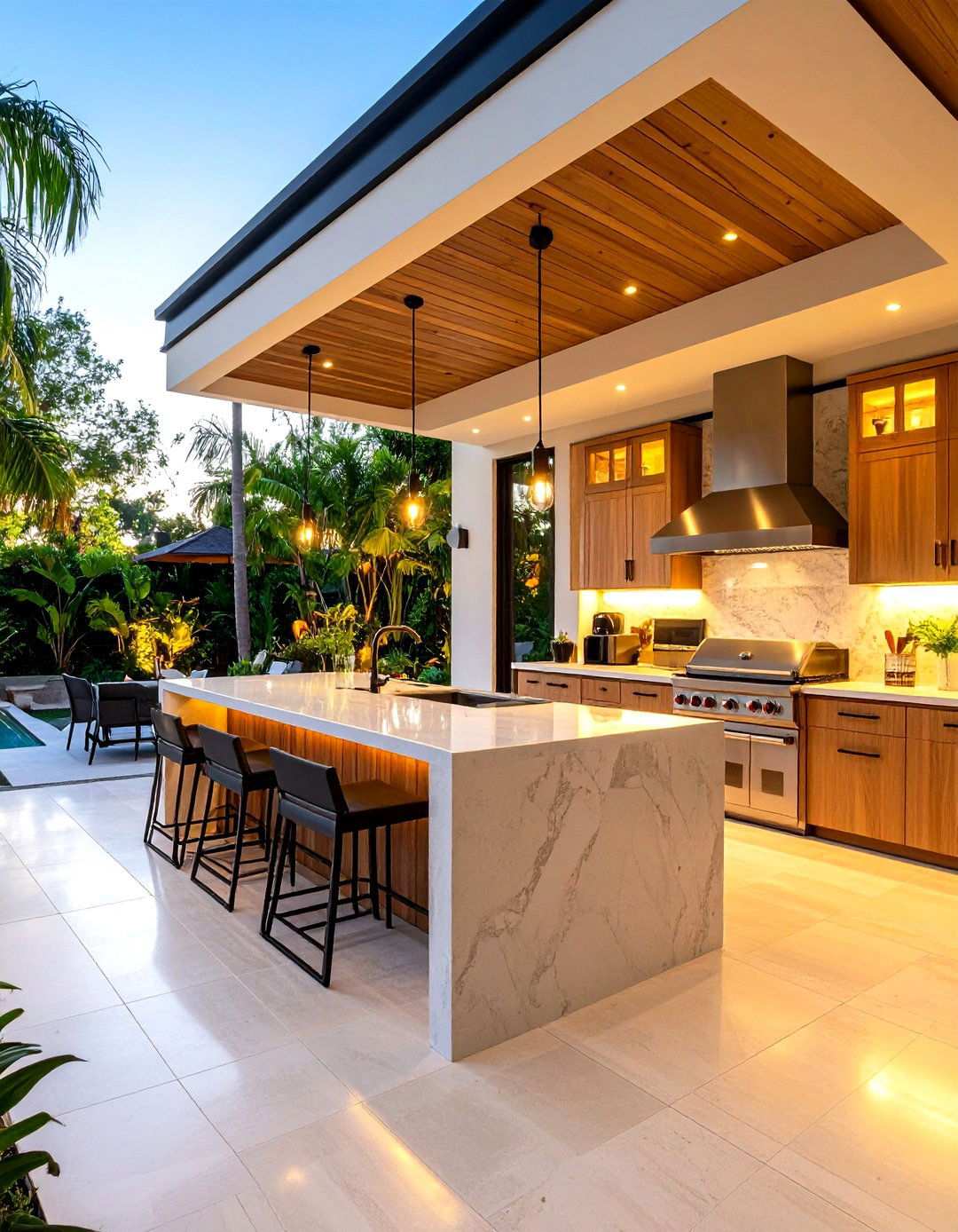 Tropical Outdoor Kitchen Patio - 24 Tropical Patio Ideas