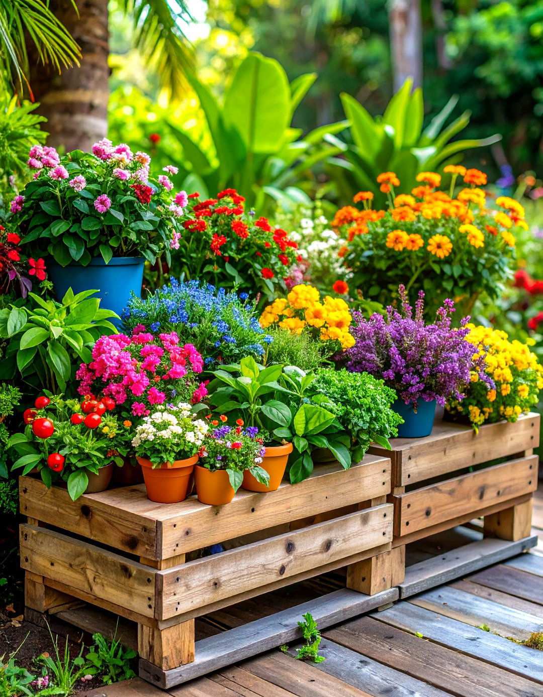 Tropical Pallet Paradise - 24 Vertical Pallet Garden Ideas