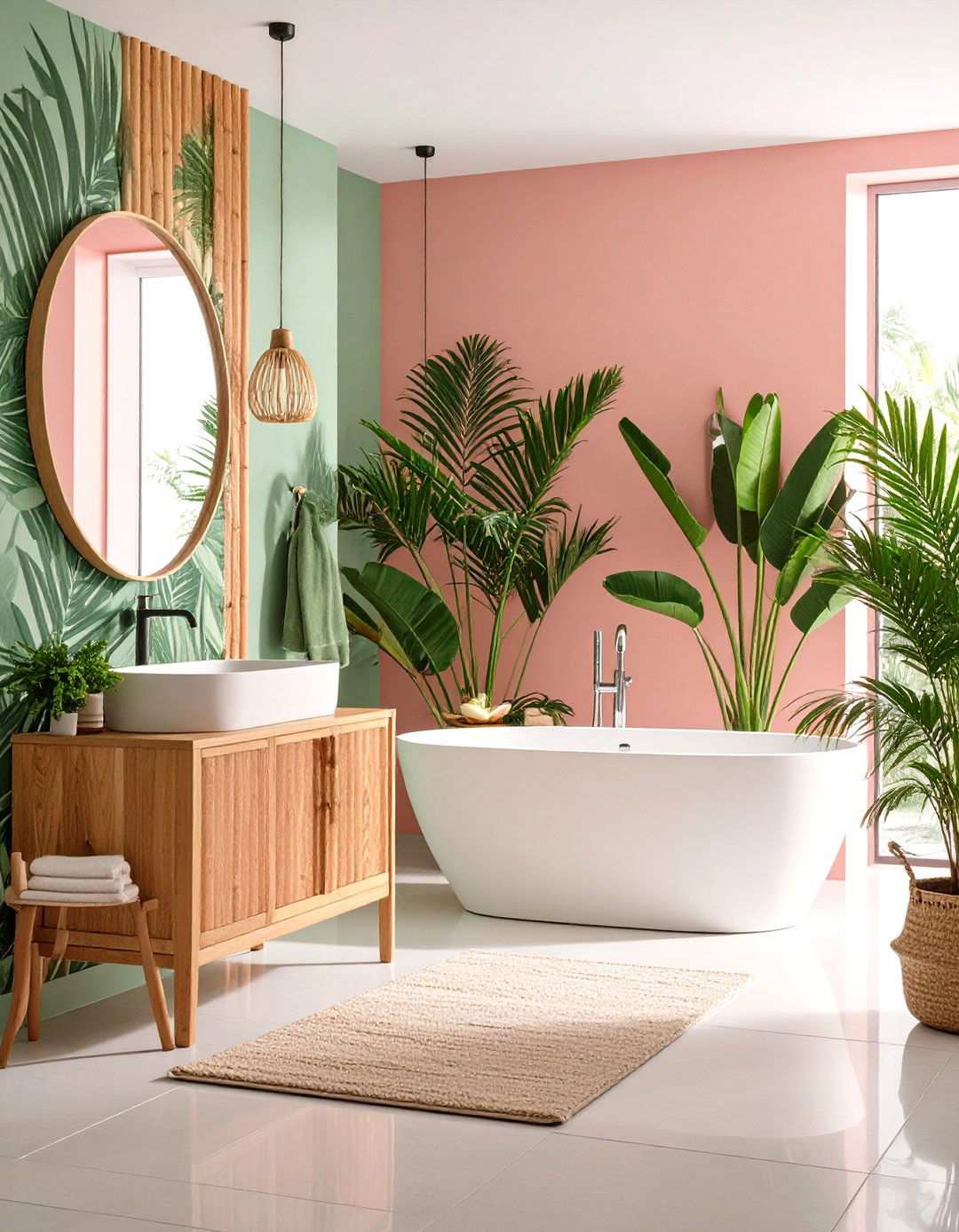 Tropical Paradise Bathroom Themes - 24 Maximalist Bathroom Design Ideas