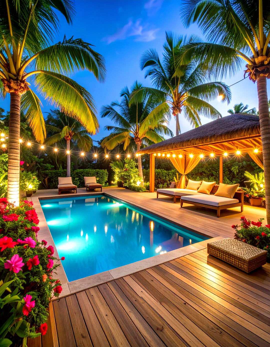 Tropical Paradise Pool Patio - 24 Pool Patio Ideas