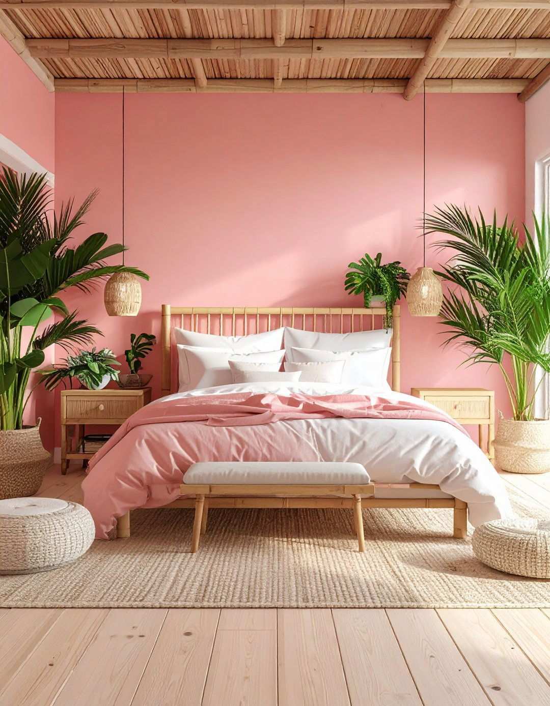 Tropical Pink Paradise Escape - 24 Pink Bedroom Ideas