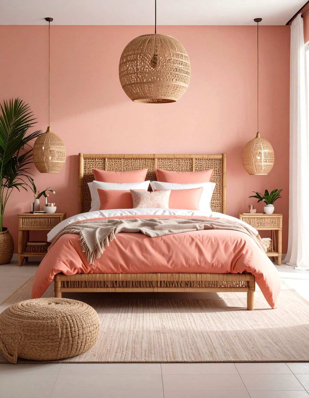 Tropical Pink White Oasis - 24 Pink and White Bedroom Ideas