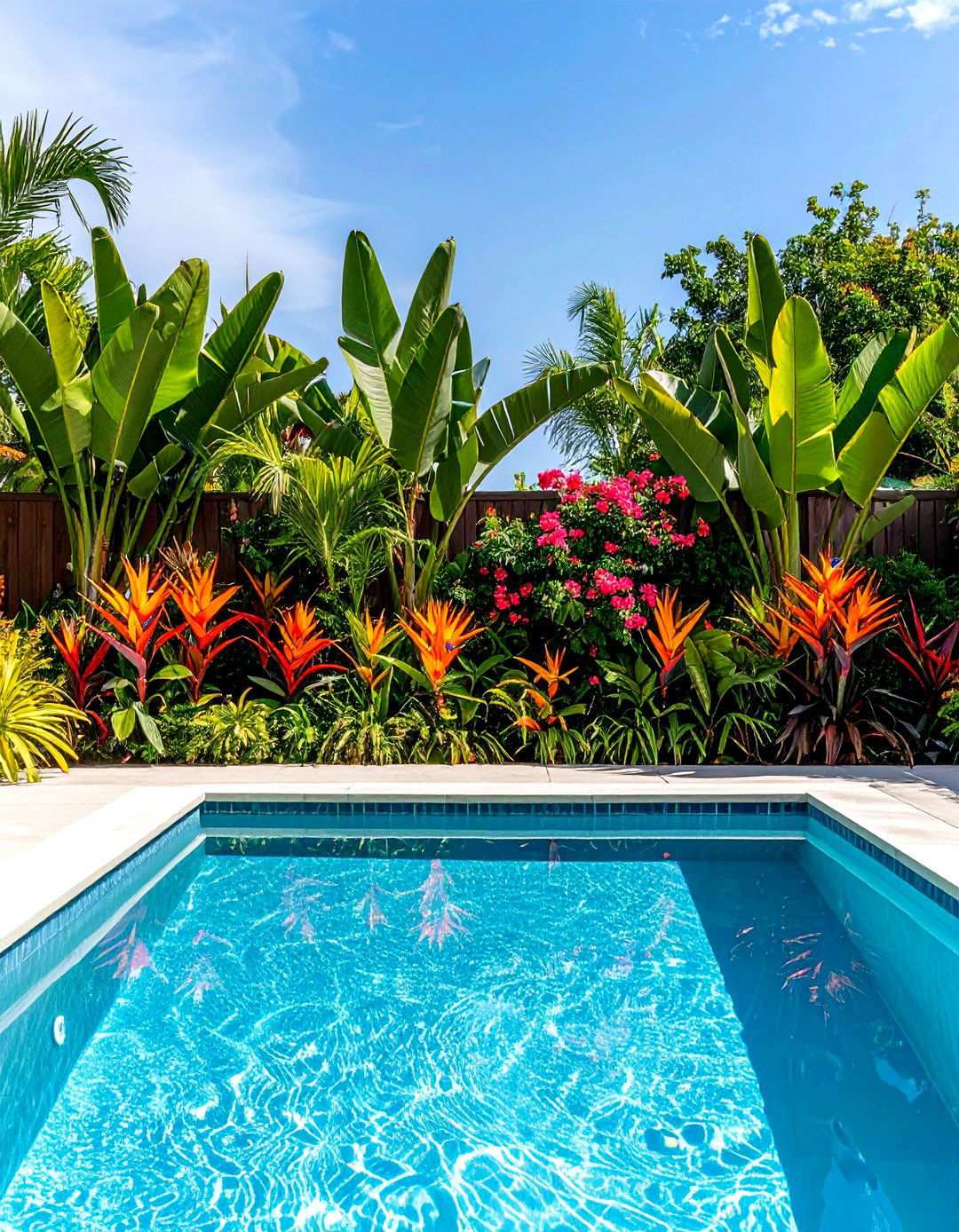 Tropical Plant Border Paradise Design - 24 Tropical Pool Landscaping Ideas