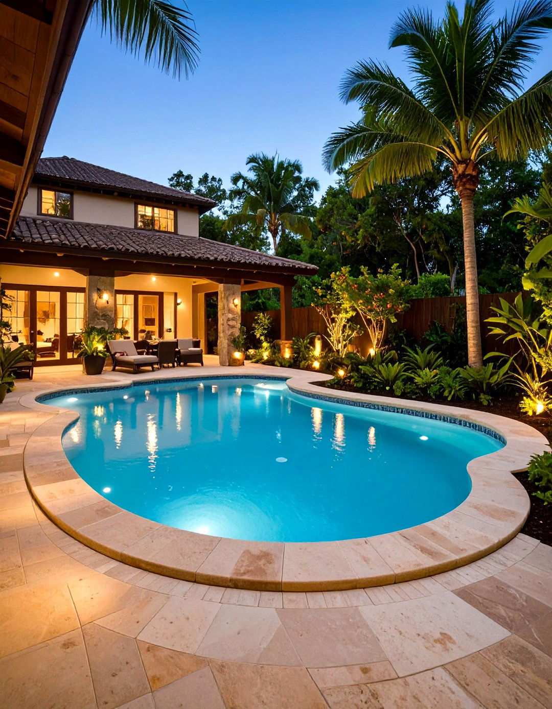 Tropical Pool Oasis with Lagoon Design - 24 Tropical Backyard Ideas