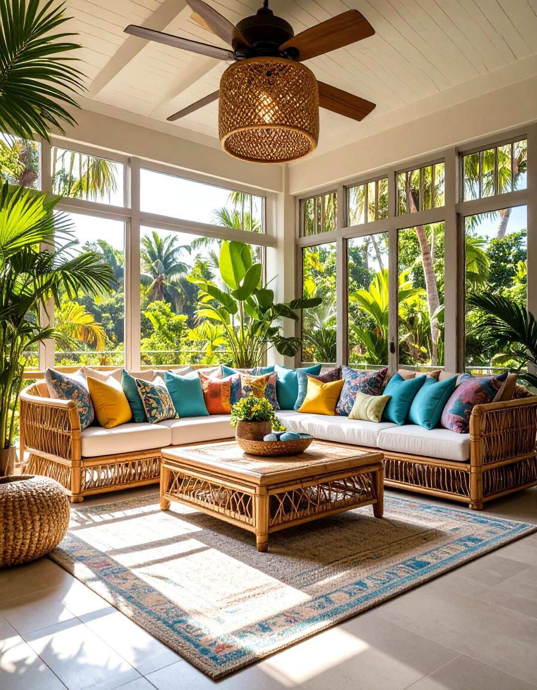 Tropical Resort Screened Retreat - 24 Small Screened-in Porch Ideas