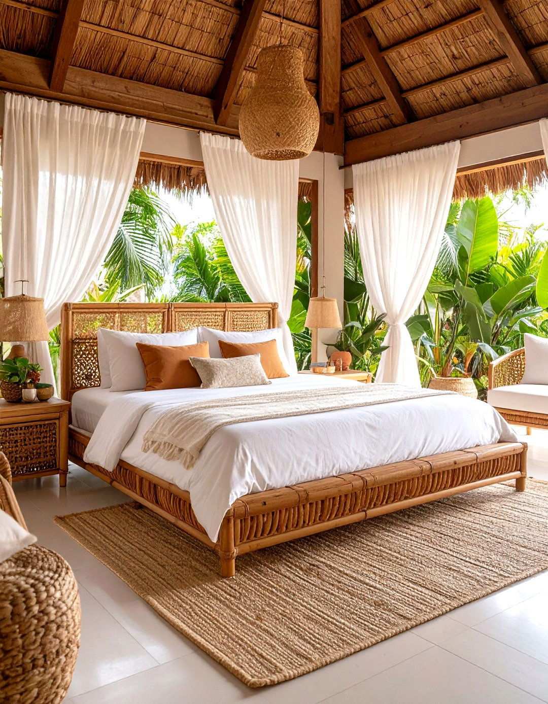 Tropical Resort with Natural Textures - 24 Large Bedroom Design Ideas