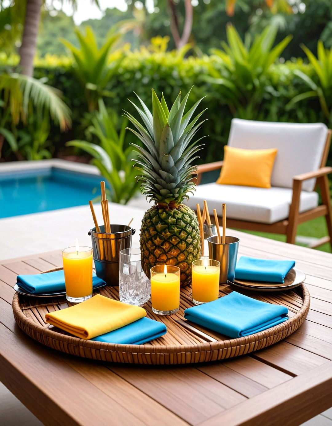 Tropical Summer Patio Tray - 24 Tray Decor Ideas
