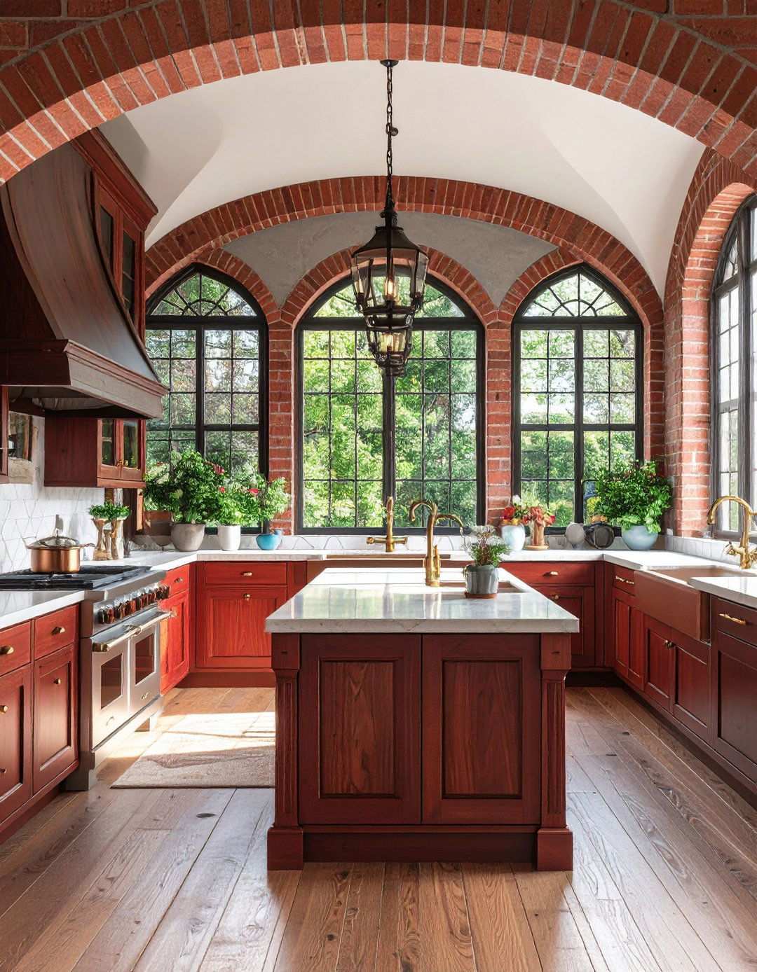 Tudor Red Brick Kitchen Design - 24 Red Brick Kitchen Ideas