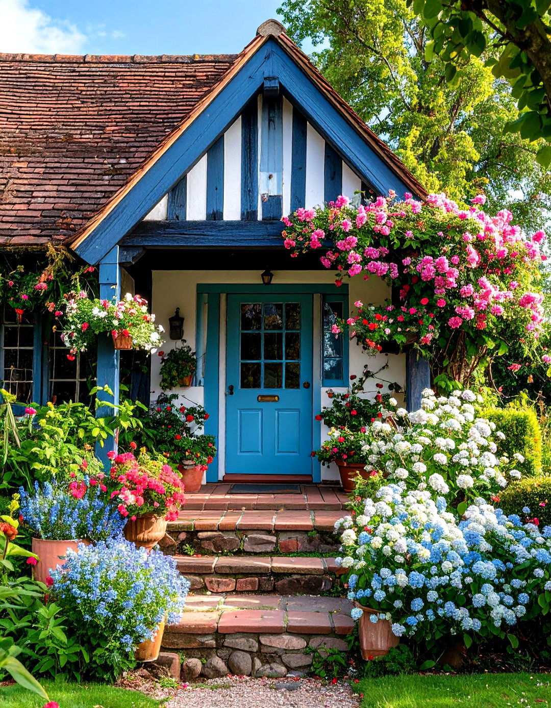Tudor Revival Half Timber Styling - 24 Open Gable Porch Ideas