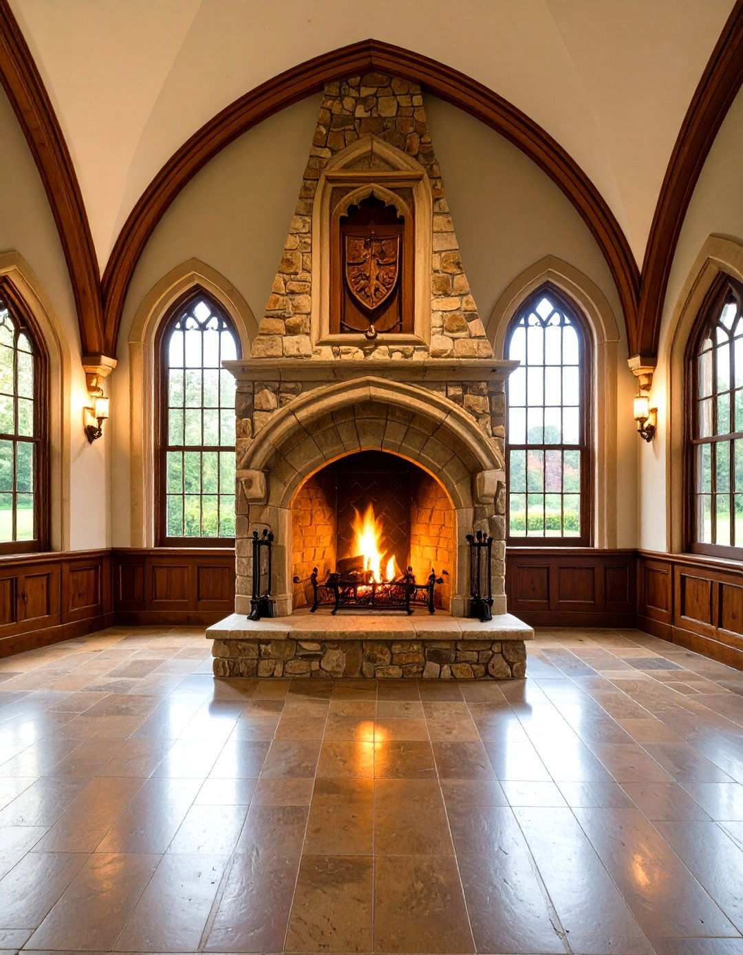 Tudor Revival Stone Fireplace Designs - 24 Traditional Fireplaces